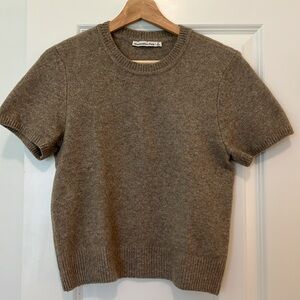 ABERCROMBIE Tan Short-Sleeve Sweater Size Small